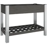 vidaXL Garten-Hochbeet mit Ablage 100 x 50 x 75 cm Grau