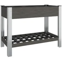 vidaXL Garten-Hochbeet mit Ablage 100 x 50 x 75 cm Grau