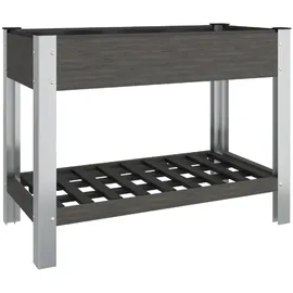 vidaXL Garten-Hochbeet mit Ablage 100 x 50 x 75 cm Grau