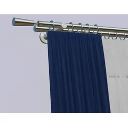Gardinenstange INDEKO "Johannesburg", silber (edelstahlfarben), L:230cm, Eisen, Gardinenstangen