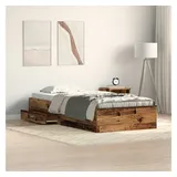 vidaXL Rustikales Bett 100 x 200 cm Braun