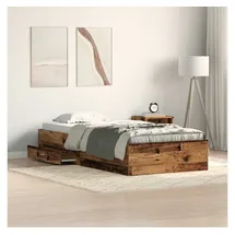 vidaXL Rustikales Bett 100 x 200 cm Braun