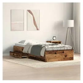 vidaXL Rustikales Bett 100 x 200 cm Braun