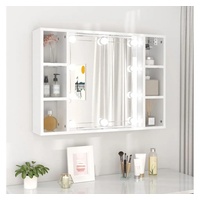 VidaXL Spiegelschrank mit LED Hochglanz-Weiß 76x15x55 cm