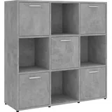 vidaXL Bücherregal 90 x 30 x 90 cm Betongrau