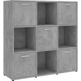 vidaXL Bücherregal 90 x 30 x 90 cm Betongrau