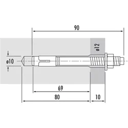 Hailo Hilti Bolzenanker zur Befestigung von Leitern und Halterung aus verzinktem Stahl