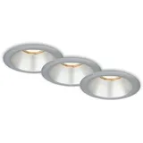 Briloner Leuchten - 3er Set Einbauleuchten, Einbaulampen, zurückgesetzte Fassung GU10, Einbaustrahler, Chrom-Matt, 95x61 mm