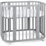 Waldin Babybett Beistellbett aus Holz, Matratze, Belüftet,Ohne Stoffset,Holz grau - Grau