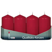 Ebersbacher Kerzenfabrik Stumpenkerze 40x90 mm 4 Stück burgund