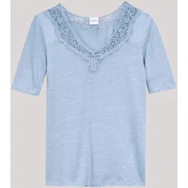 Madeleine Kurzarmshirt Leinen Blau 38