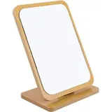 Klappbarer Tisch-schminkspiegel Aus Holz – 22 X 16 Cm, Kleiner Quadratischer Standspiegel – Tragbarer Schminkspiegel – Mittelgroßer Quadratischer Standspiegel