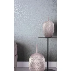 Vliestapete MARBURG "Oasis of Ornate", grau (grau,pearl), B:0,53m L:10,05m, Vlies, Tapeten, moderne Tapete für Wohnzimmer Schlafzimmer Küche