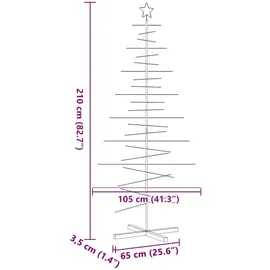 vidaXL Metall-Weihnachtsbaum zum Dekorieren Holzständer Schwarz 210 cm