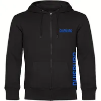 multifanshop Kapuzen Sweatshirt Jacke - Duisburg - Brust & Seite - Druck blau - Sweat