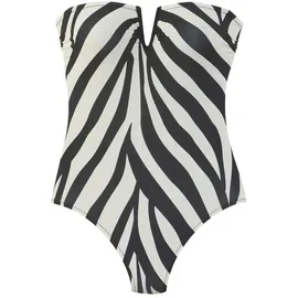 French Connection Badeanzug Damen Schwarz/Creme 38 Cup A/B