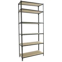 Proregal Schwerlastregal Metall 250x110x40 cm Anthrazit 6 Fachböden