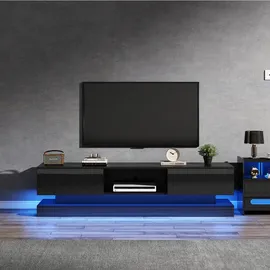 Okwish TV-Lowboard 160x40,5 cm Schwarz Hochglanz Spanplatte