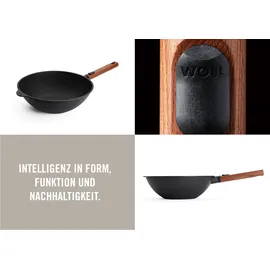 WOLL Eco Logic QXR Gusswok 30cm mit abnehmbarem Holzgriff (11030WLCI-Q)