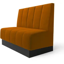 Fischer S | Gastrobank | B:H 140 x 100 cm | Orange | Gestreift Doppelnaht | Samt