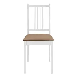 vidaXL Esszimmerstühle mit Polstern 2 Stk. Weiß Massivholz