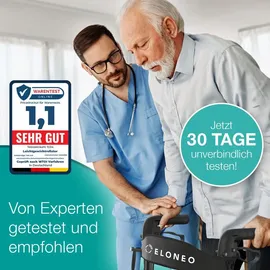 eloneo Rollator leicht und faltbar mit Sitz grau