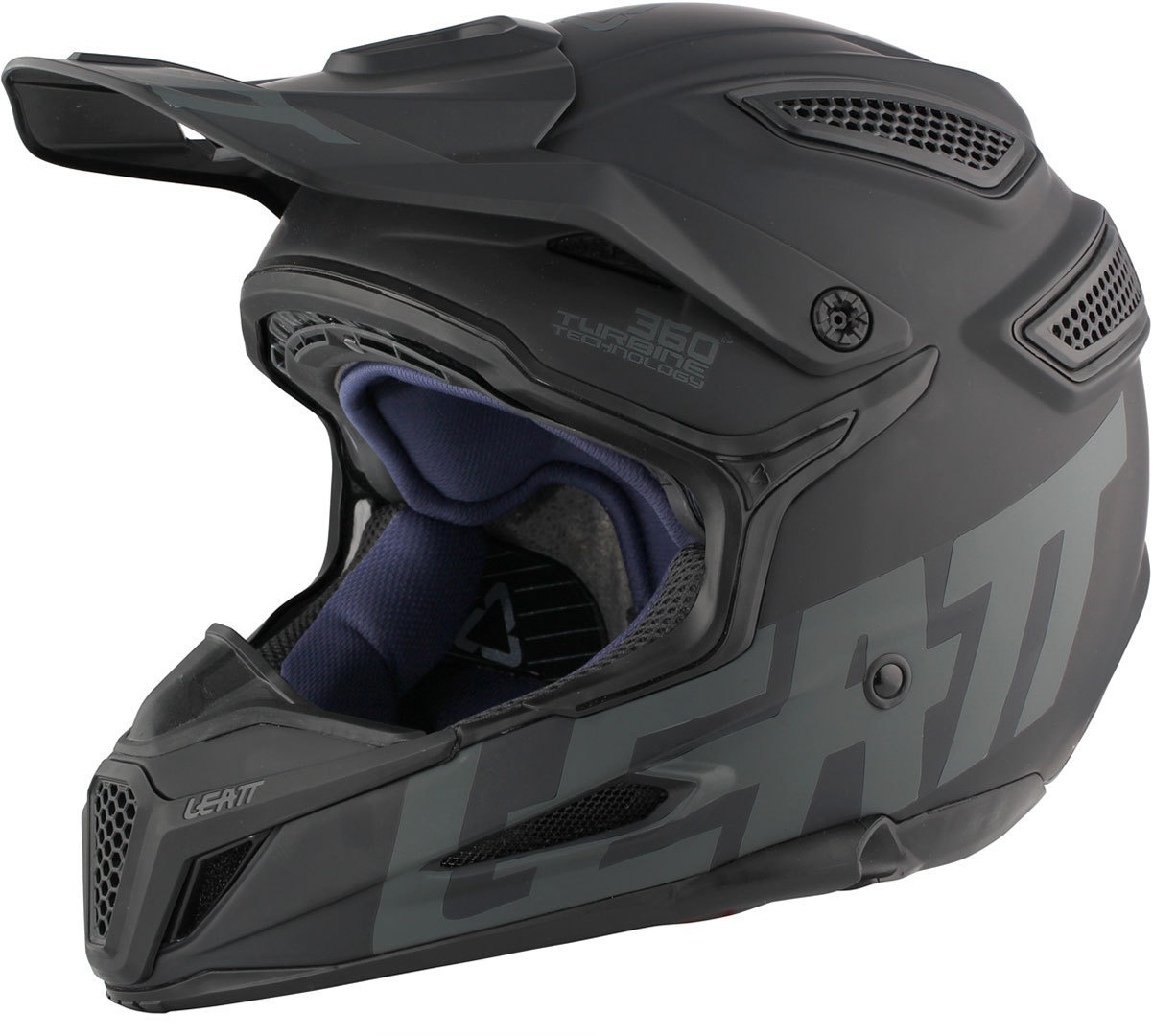 Leatt GPX 5.5 Ghost Satin Motocross Helm, schwarz, Größe L für Männer