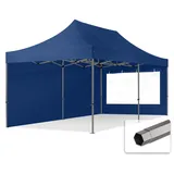 TOOLPORT Faltpavillon 3 x 6 m inkl. 2 Seitenteile Dunkelblau