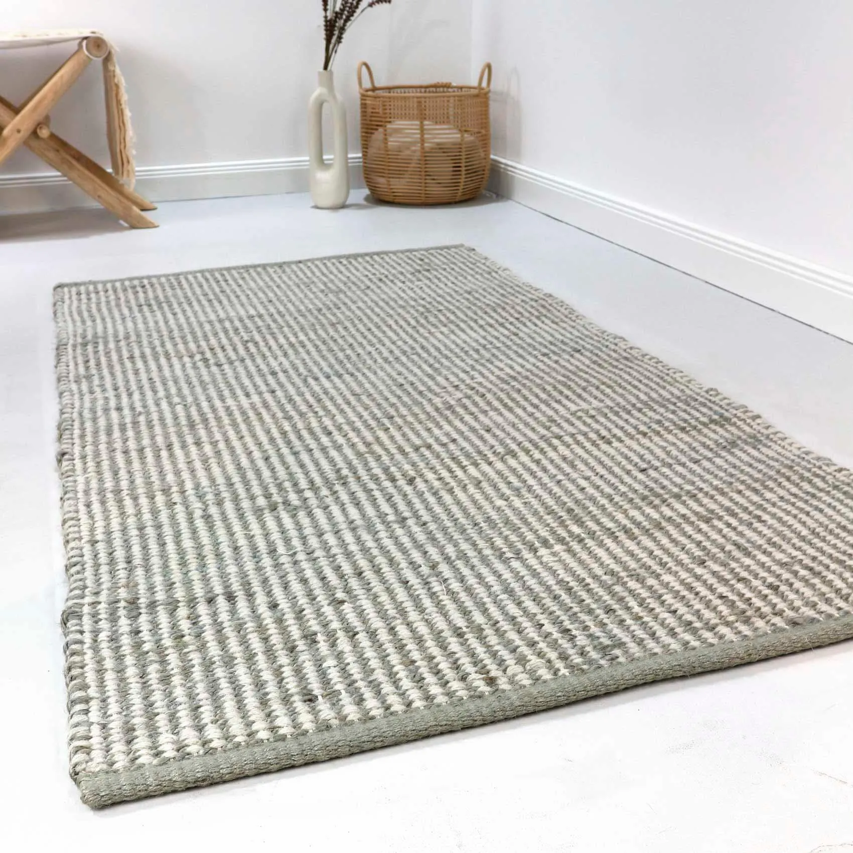 Esprit Wollteppich »Gobi«, rechteckig, 10 mm Höhe, nachhaltiger Naturfaserteppich aus Jute und Wolle, handgewebt ESPRIT grau B: 160 cm   1 St.