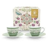 Pip Studio Espressotasse mit Untertasse 0,12 l Grün 2 St.