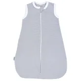 TupTam Sommerschlafsack Baby – Leichter Schlafsack Baby Sommer 0.5 TOG aus Baumwolle, OEKO-TEX zertifiziert, Unisex, Farbe: Streifenmuster Grau, 50-56 - 50-56