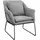 Svita Josie Loungesessel gepolstert mit Armlehne Metallgestell Stoffbezug Hellgrau - SVITA