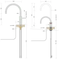 BieTal® Quooker Wasserhahn Nordic Round Twintaps verchromt glänzend & PRO3 & CUBE