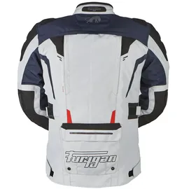 Furygan Brevent 3in1, Textiljacke, wasserdicht - Hellgrau/Dunkelblau/Schwarz/Rot / M