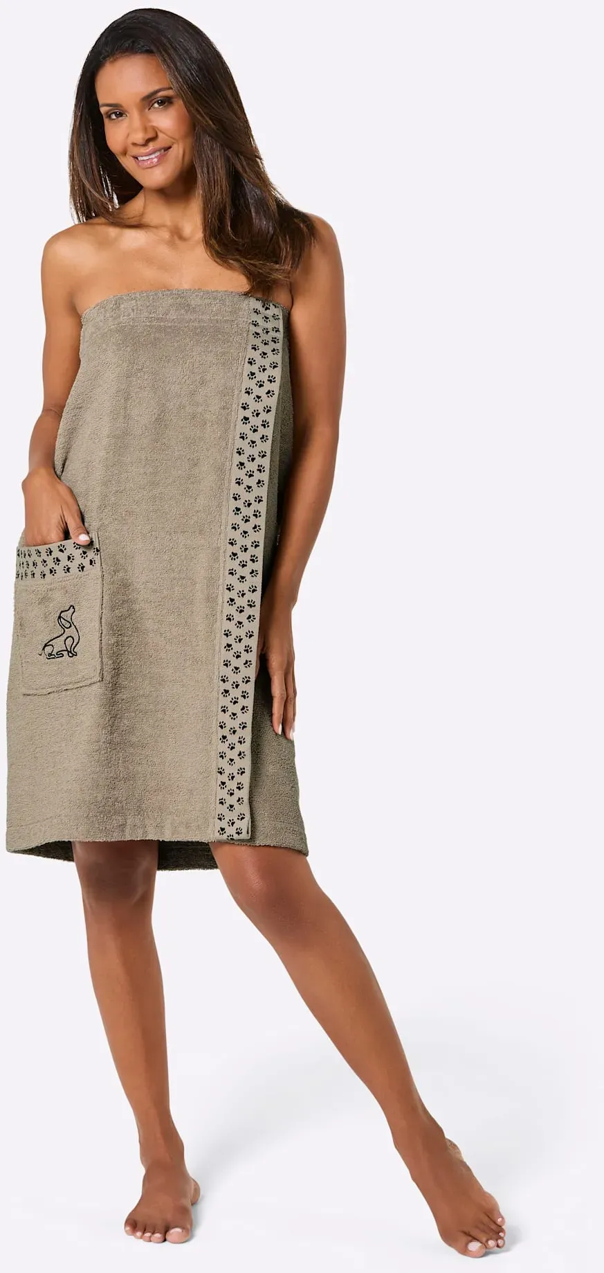 Kilt FEEL GOOD Gr. 1, beige, schwarz, 1, Baumwolle, Hausmäntel