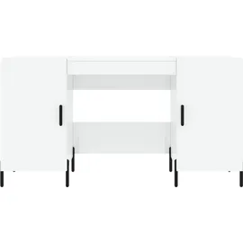 vidaXL Schreibtisch Hochglanz-Weiß 140x50x75 cm Holzwerkstoff - Weiß