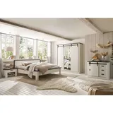 Schlafzimmer Set Landhaus modern in Weiß Anthrazit (fünfteilig)