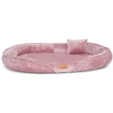 XENIA TEDDY Orthopädisches Hundebett sehr flauschig Tierlando - XXL - altrosa