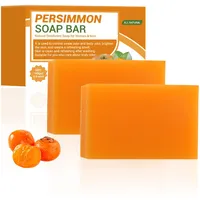 2 Stück Kaki Seife, Persimmon Seife für Körpergeruch Entfernung Antitranspirant, Duschseife, Persimone Kernseife Natur für Gesicht und Körper, Porenverkleinerung und Feuchtigkeitsspendend