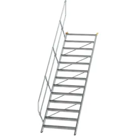 Günzburger MUNK Treppe 45° Stufenbreite 1000 mm 13 Stufen Aluminium geriffelt