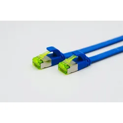 Helos ultra flaches Patchkabel U/FTP Cat 6a blau 0,3m