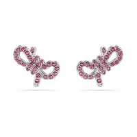 Swarovski Lifelong Bow Ohrstecker, Schleife, Rosa, Rhodiniert