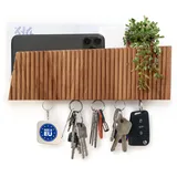 KHYL® magnetisches Schlüsselbrett, Schlüsselhaken, Schlüsselhalter aus massiver Eiche, design wohn Deko, Schlüsselboard, Key Organizer, mit Wandhalterung, mit Ablage