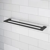 viverso Doppel-Badetuchhalter Schwarz Matt VA4700MB
