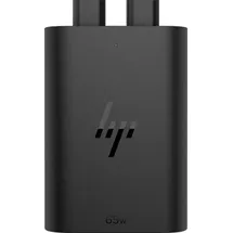 HP USB-C 65W GaN Ladegerät/ Netzteil Schwarz, 2x USB-C, inkl. 1m USB-C Kabel, 1m Netzkabel (Schuko)