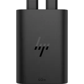 HP USB-C 65W GaN Ladegerät/ Netzteil Schwarz, 2x USB-C, inkl. 1m USB-C Kabel, 1m Netzkabel (Schuko)