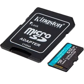 Kingston Canvas Go! Plus Gen4 512GB microSDXC Speicherkarte (200 MB/s, A2 U3) mit Adapter