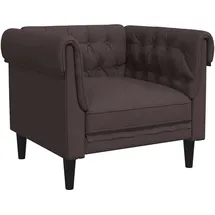 vidaXL Chesterfield-Sessel Dunkelbraun Stoff