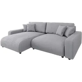 s-style möbel Ecksofa mit Schlaffunktion und Bettkasten in Cord-Stoff schöner Sitzkomfort, Ottomane links oder rechts bestellbar, mit Wellenfederung - Couches, Wohnlandschaften, Ecksofas