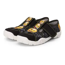 Ladeheid Kinder Hausschuhe LARW005 (Schwarz Lächeln, 25 EU) - Schwarz - 25